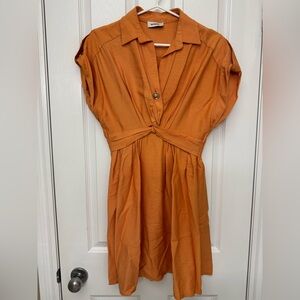 Sandro Women's Orange Button-Front Dress, size 2